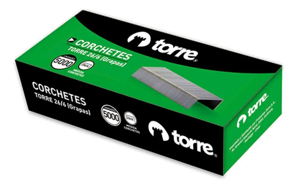 Caja Corchetes 26/6 5000 Unid. 20 Hojas. Torre 1