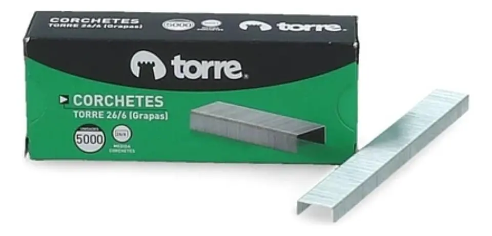 Caja Corchetes 26/6 5000 Unid. 20 Hojas. Torre 2