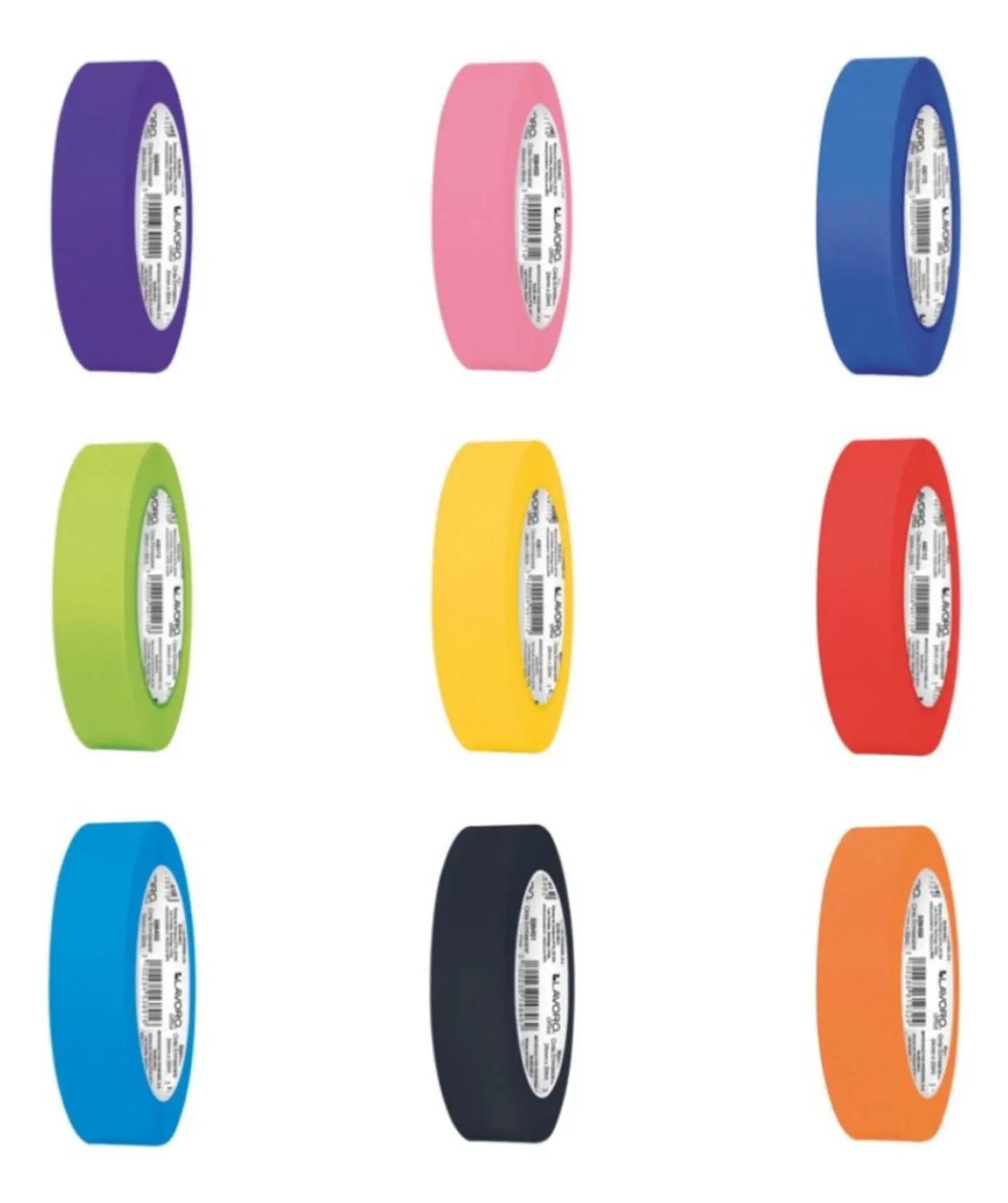 Cinta Enmascarar Masking Tape Color 24mmx20mts. 9 Unid 28