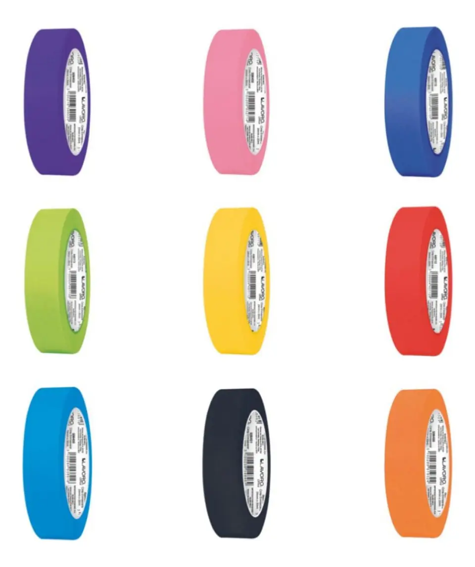 Cinta Enmascarar Masking Tape Color 24mmx20mts. 9 Unid 28