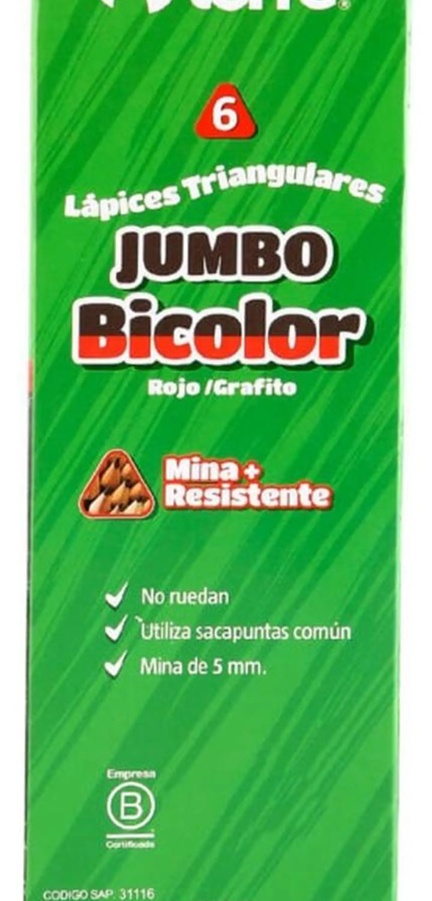 Lápices Bicolor Jumbo Grafito-rojo O Azul-rojo. 6unid. Torre 2