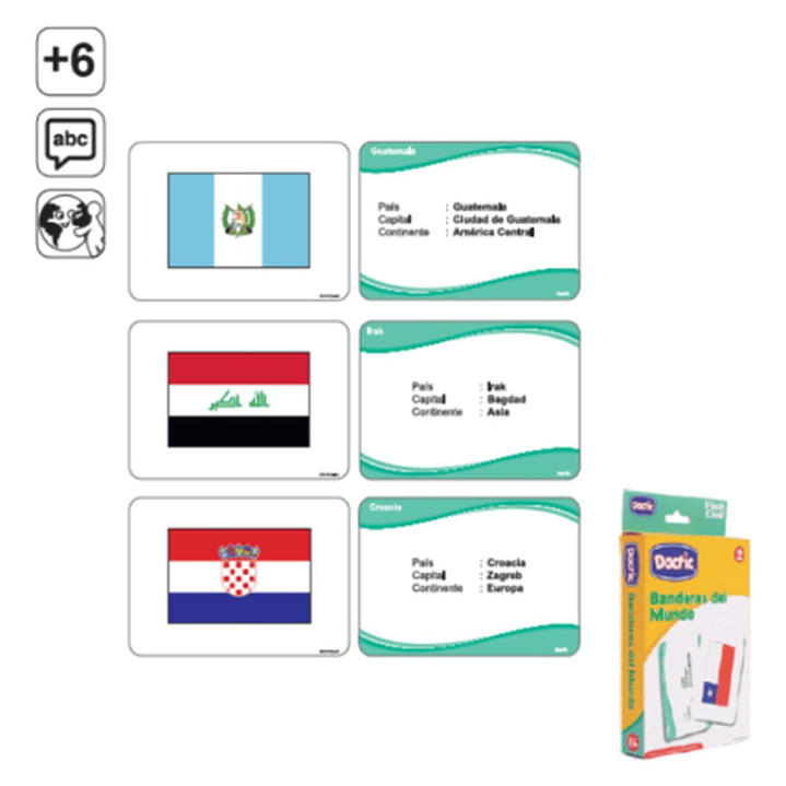 Láminas Didácticas, Flash Card Banderas Del Mundo. Dactic 3