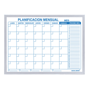 Pizarra Magnética Calendario Planificador Mensual 60x45