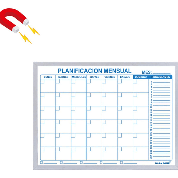 Pizarra Magnética Calendario Planificador Mensual 60x45 3