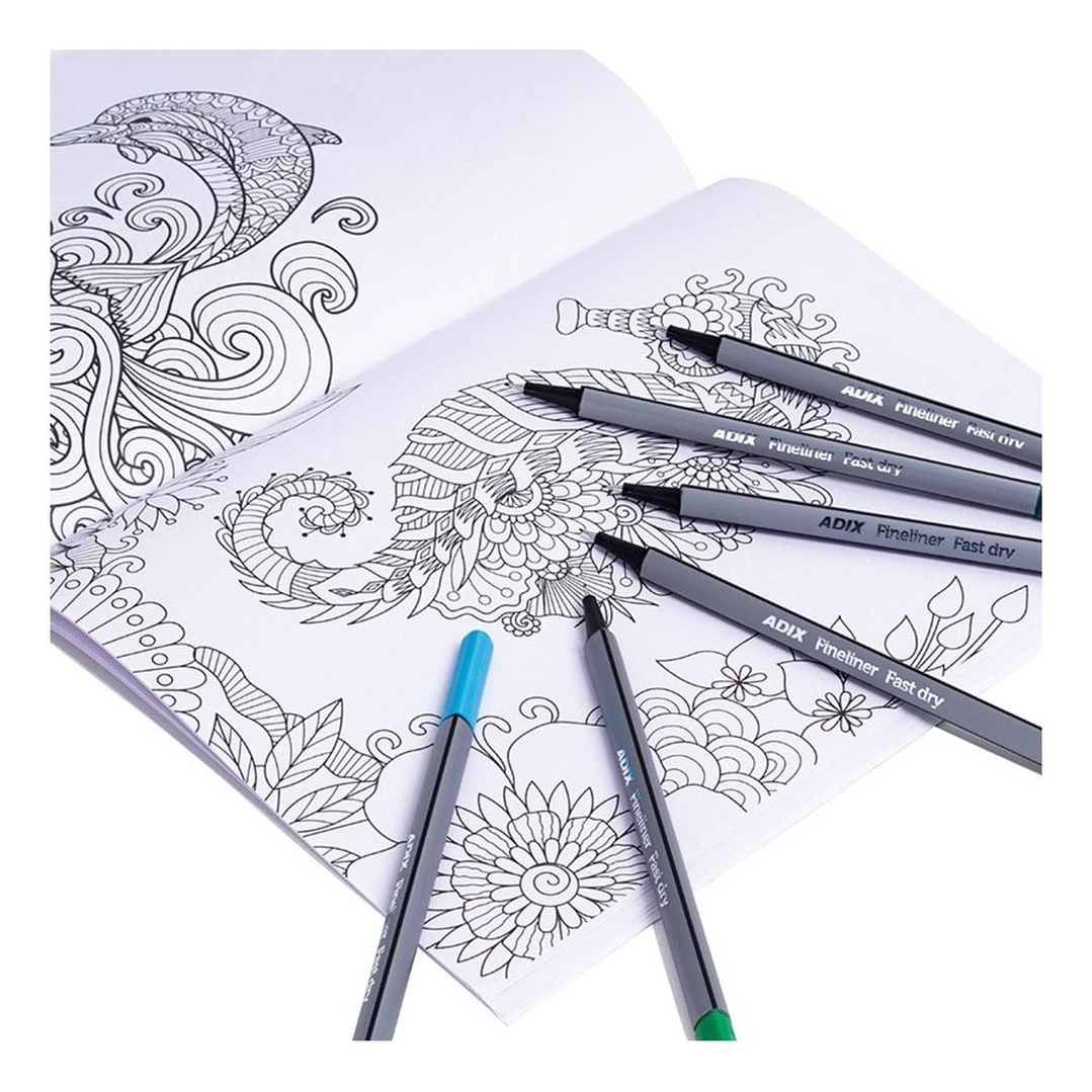 Fineliner Triangular 48 Unid + Libro Mandalas Para Colorear 2