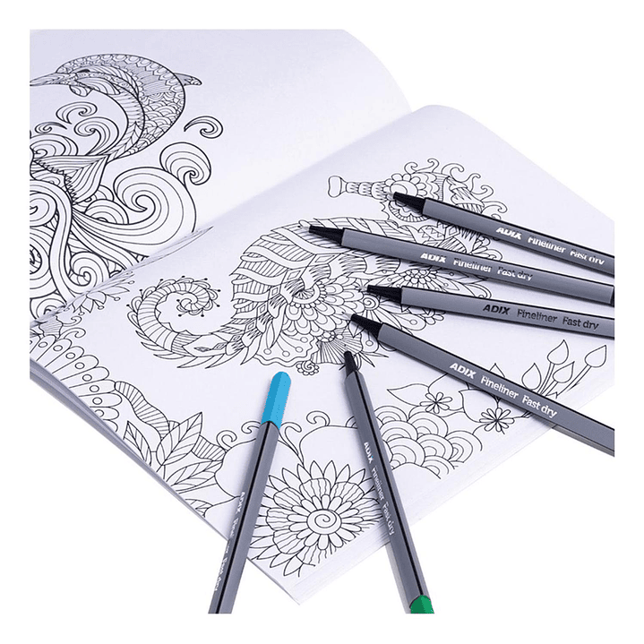 Fineliner Triangular 48 Unid + Libro Mandalas Para Colorear 2