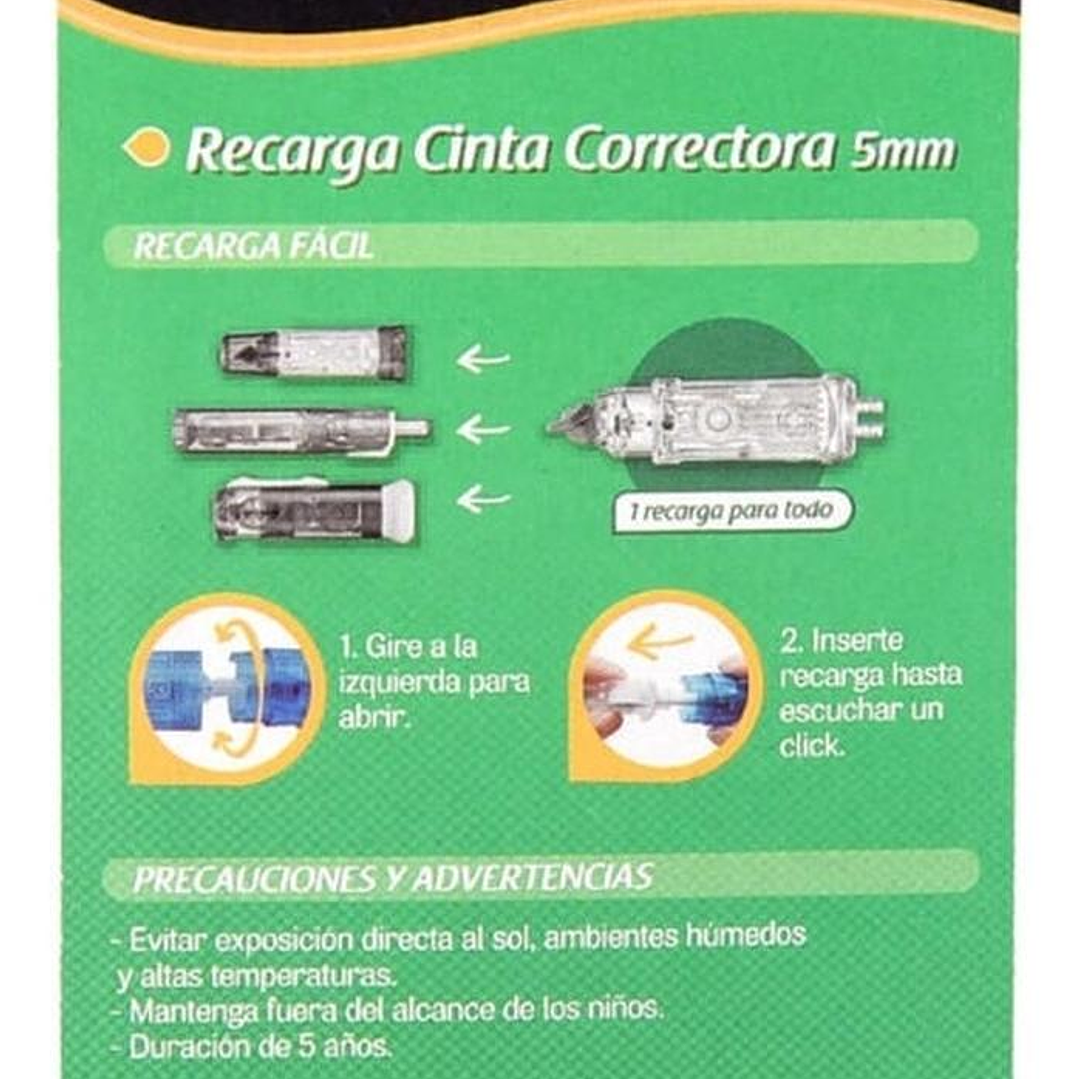 Repuesto Cinta Correctora, 5mm. Torre 2