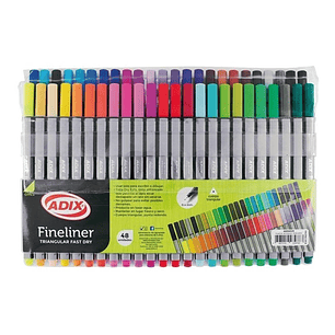 Lápices Fineliner Triangular 48 Colores Adix