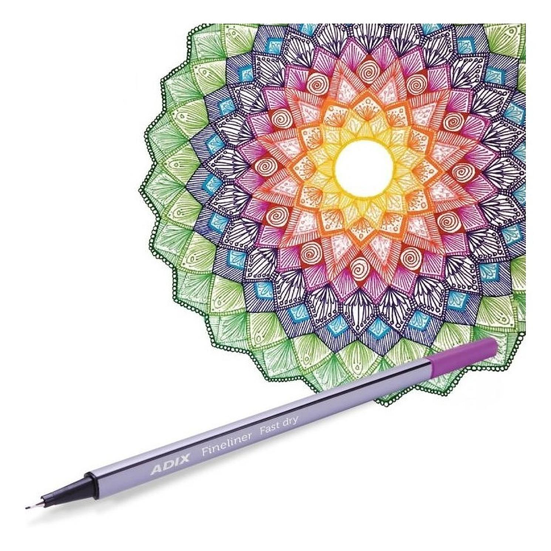 Lápices Fineliner Triangular 48 Colores Adix 2