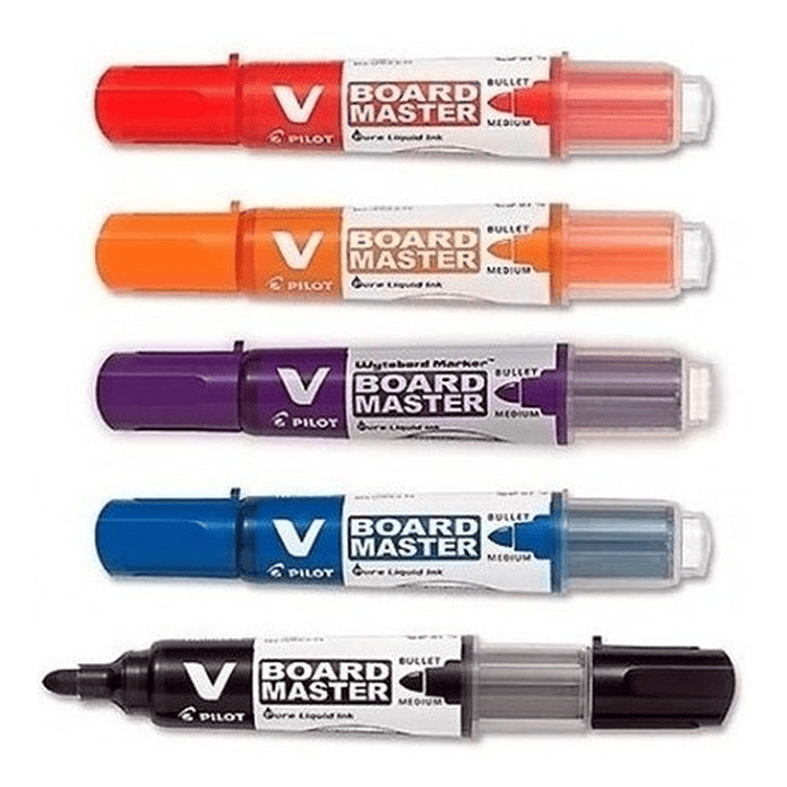 Set Plumones De Pizarra Recargables Board Master Pilot 5 Uni 1