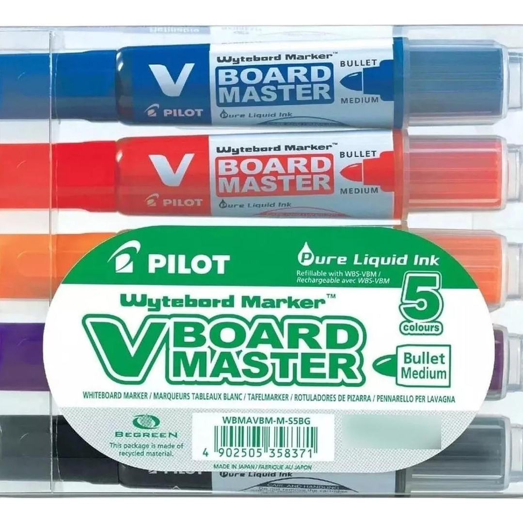 Set Plumones De Pizarra Recargables Board Master Pilot 5 Uni 2