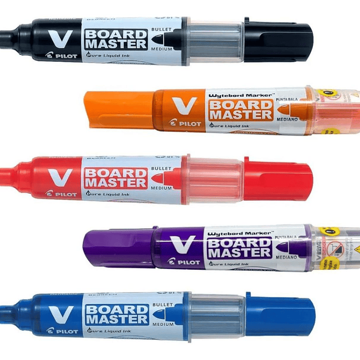 Set Plumones De Pizarra Recargables Board Master Pilot 5 Uni 3