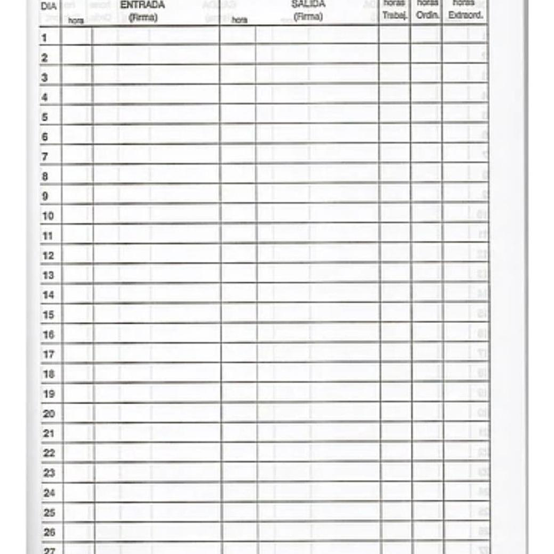 Libro Asistencia 100 Hojas. Auca 2