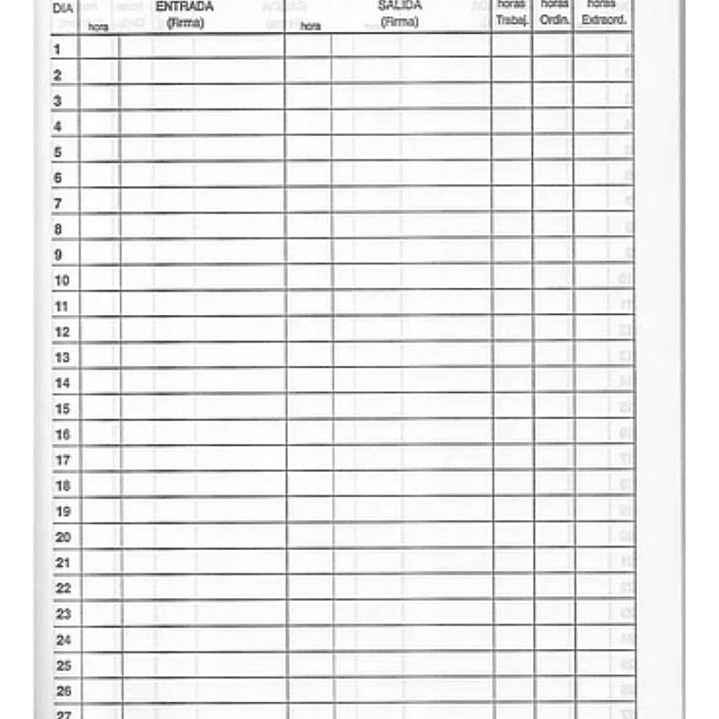 Libro Asistencia 100 Hojas. Auca 2