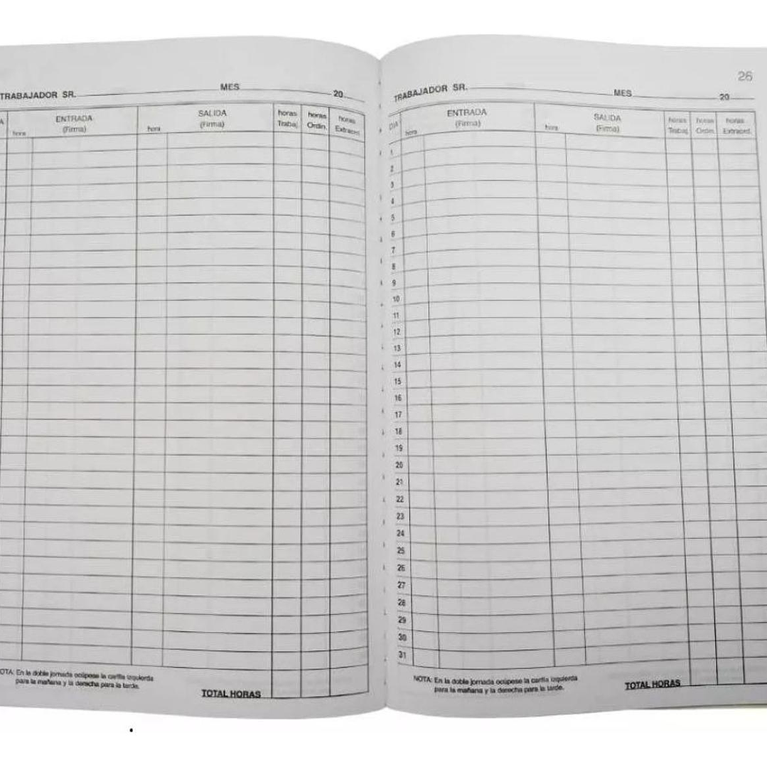 Libro Asistencia 100 Hojas. Auca 3