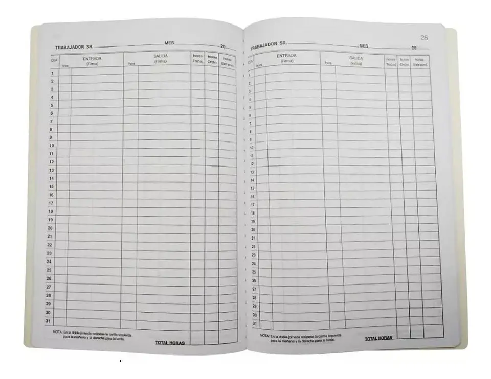 Libro Asistencia 100 Hojas. Auca 3