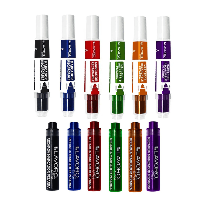 Set Plumones, Marcadores Recargables + Recargas. Lavoro 1