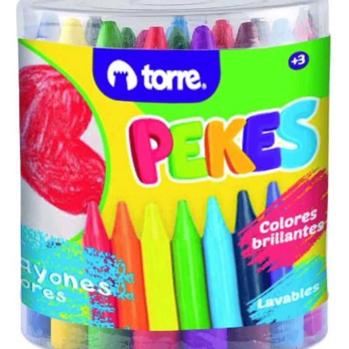 Maxi Crayones De Cera Pekes Jumbo 24 Colores. Torre 1
