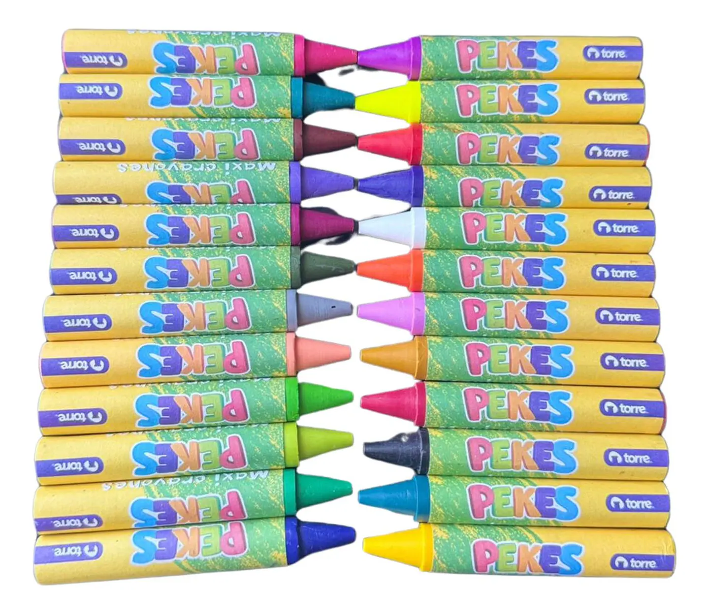Maxi Crayones De Cera Pekes Jumbo 24 Colores. Torre 3