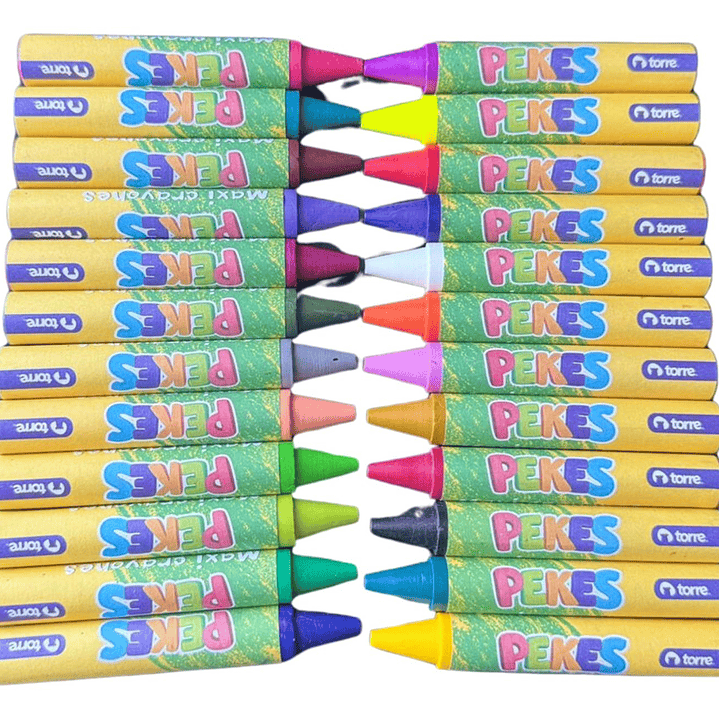 Maxi Crayones De Cera Pekes Jumbo 24 Colores. Torre 3