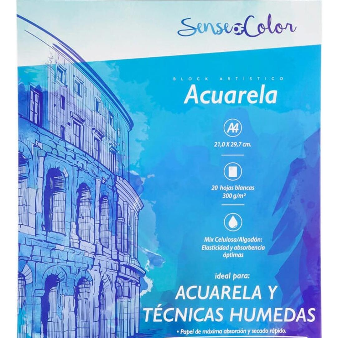 Block Artístico Acuarela A4, 20h Sense Of Color. Torre 1