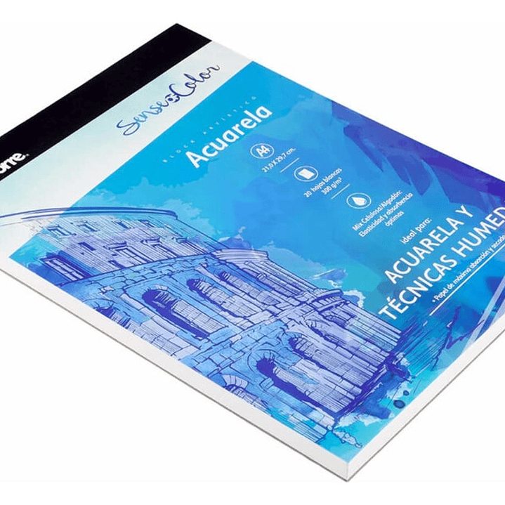 Block Artístico Acuarela A4, 20h Sense Of Color. Torre 2