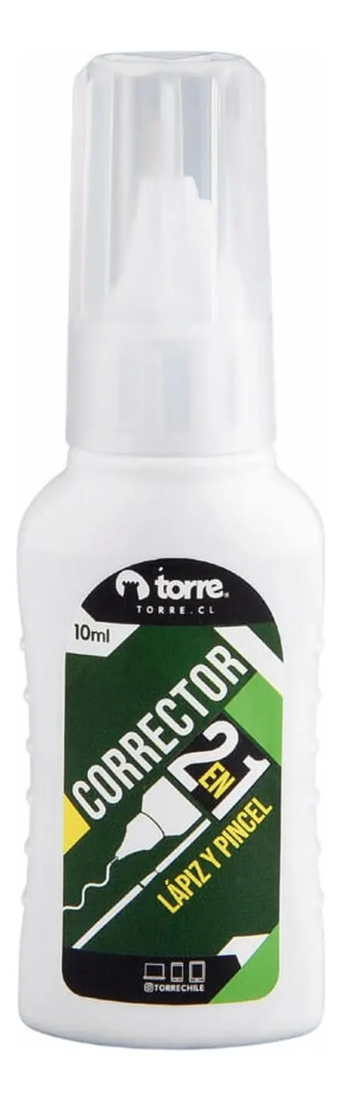 Corrector 2 En 1 Torre 10ml, Lápiz Y Pincel. Torre
