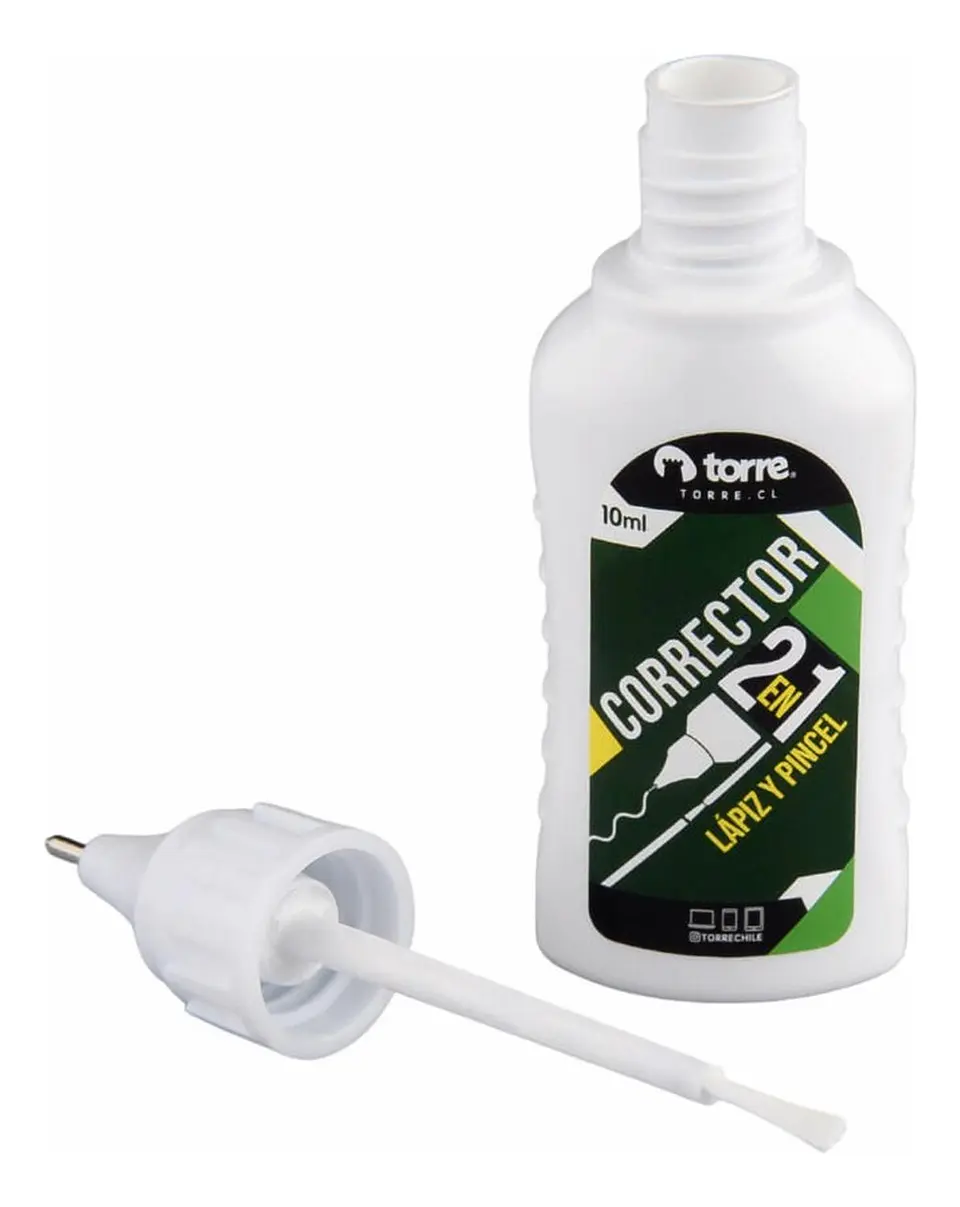 Corrector 2 En 1 Torre 10ml, Lápiz Y Pincel. Torre 3