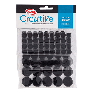 Velcro Circular Adhesivo Negro 69 Unid. Creative