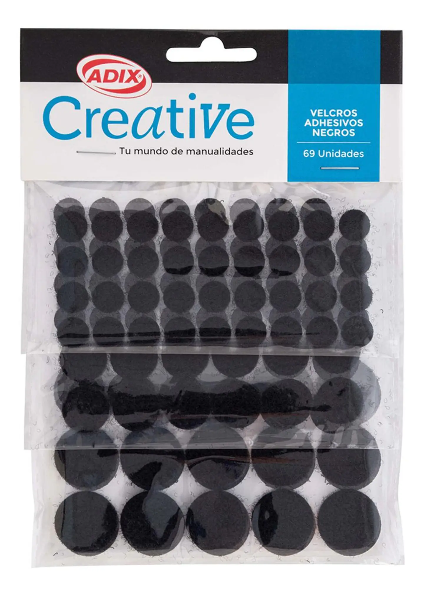 Velcro Circular Adhesivo Negro 69 Unid. Creative 1
