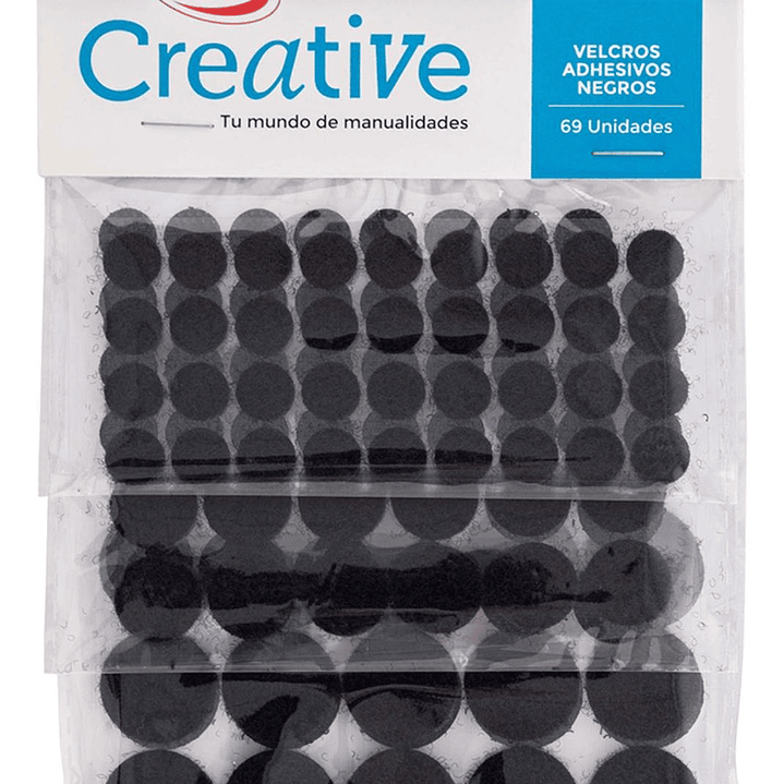 Velcro Circular Adhesivo Negro 69 Unid. Creative 1