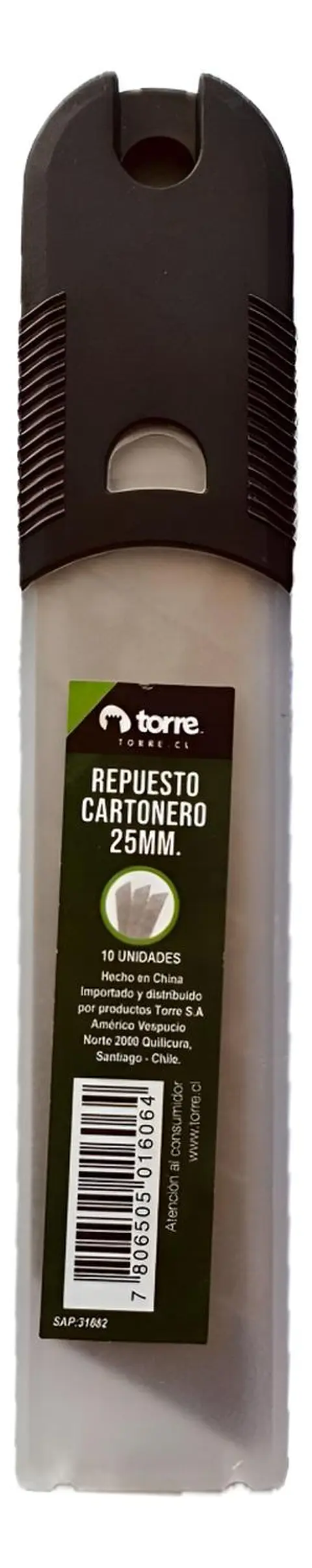 Repuesto Cuchillo Cartonero Xl 25mm 10 Unidades. Torre