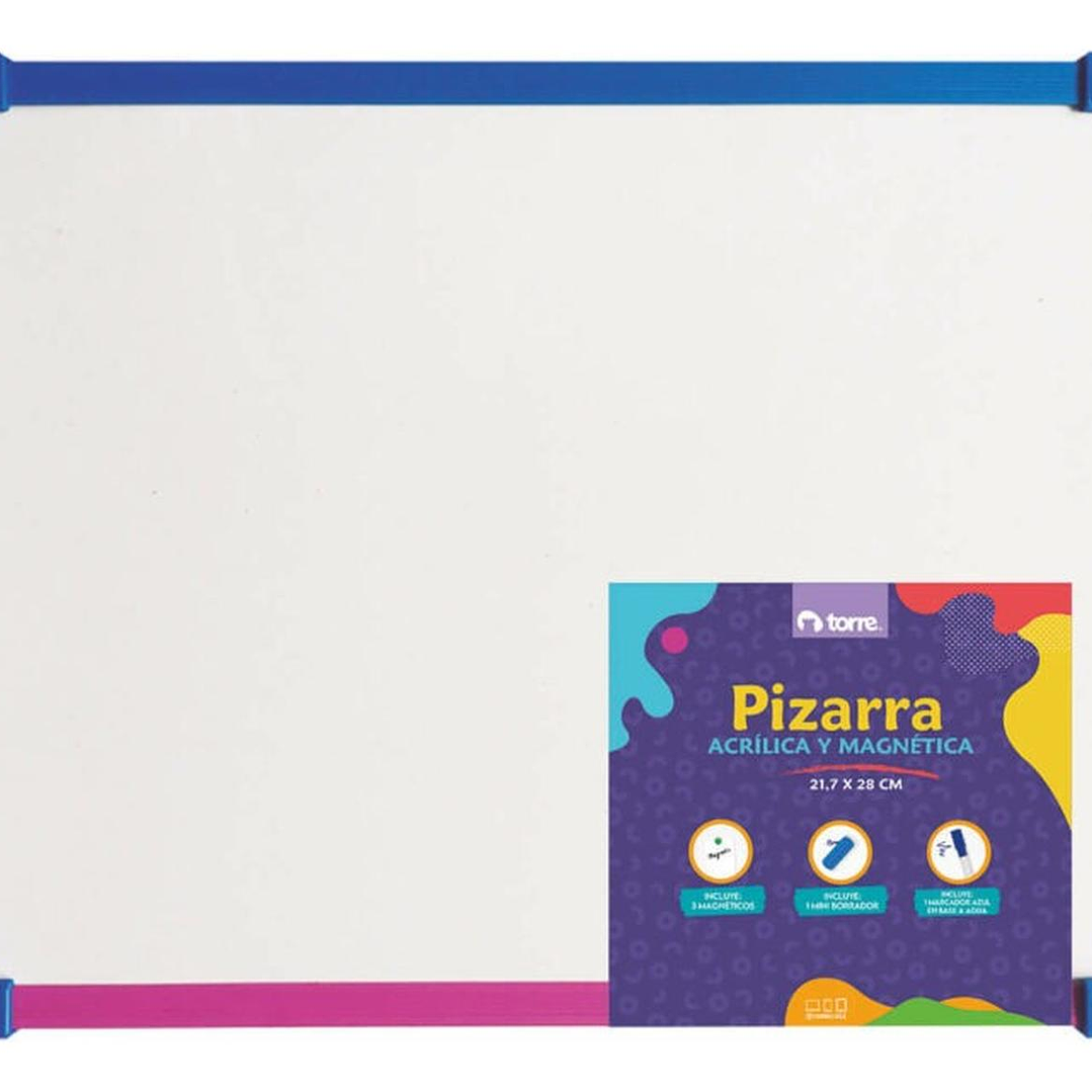 Pizarra Acrilica Magnetica Borde De Colores 21,7x28cm. Torre 1