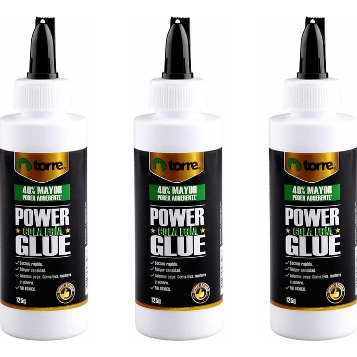 Cola Fría Power Glue 125grs. 3 Unid. Torre 1