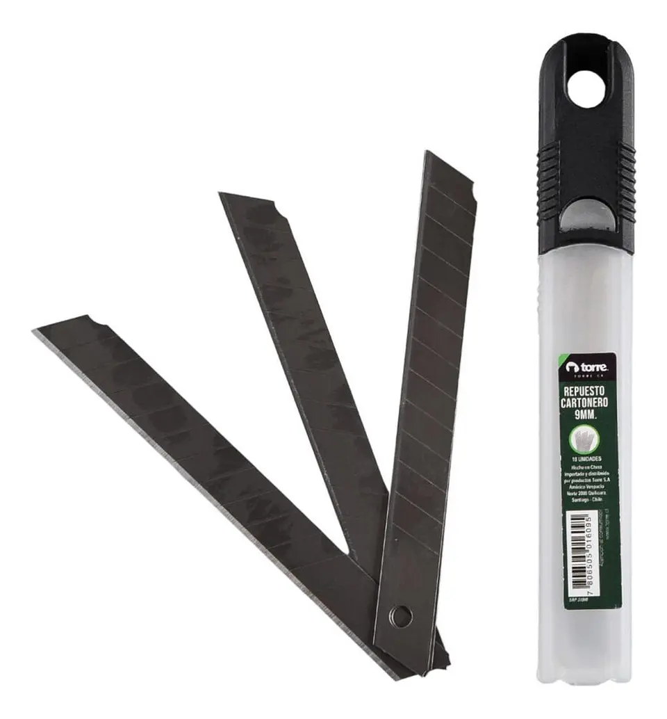 Repuesto Cuchillo Cartonero Chico 9mm 10 Unidades. Torre 2