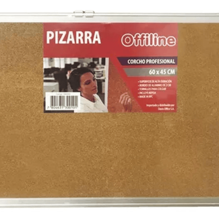 Pizarra De Corcho, Marco De Aluminio 60 X 45cm Offiline 1