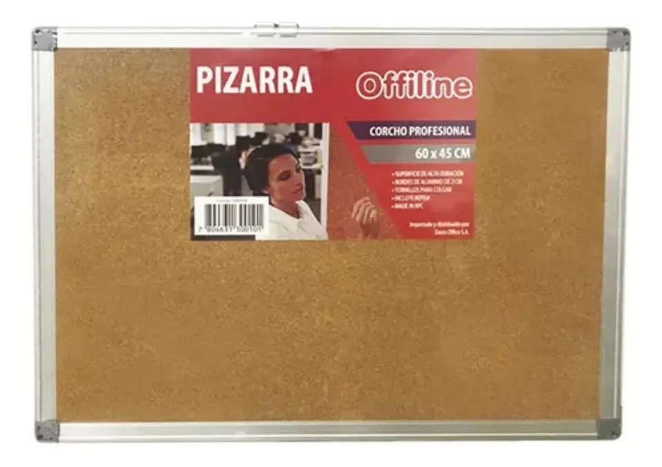 Pizarra De Corcho, Marco De Aluminio 60 X 45cm Offiline 1