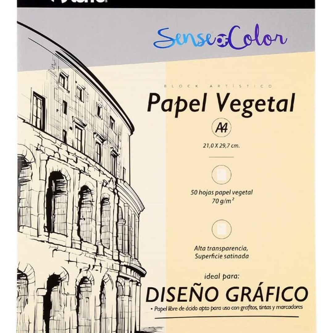 Block Artístico Papel Vegetal A4, 50h Sense Of Color. Torre 1