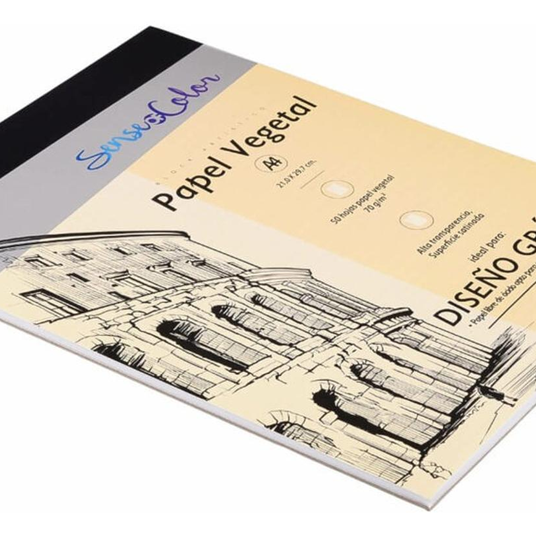 Block Artístico Papel Vegetal A4, 50h Sense Of Color. Torre 2