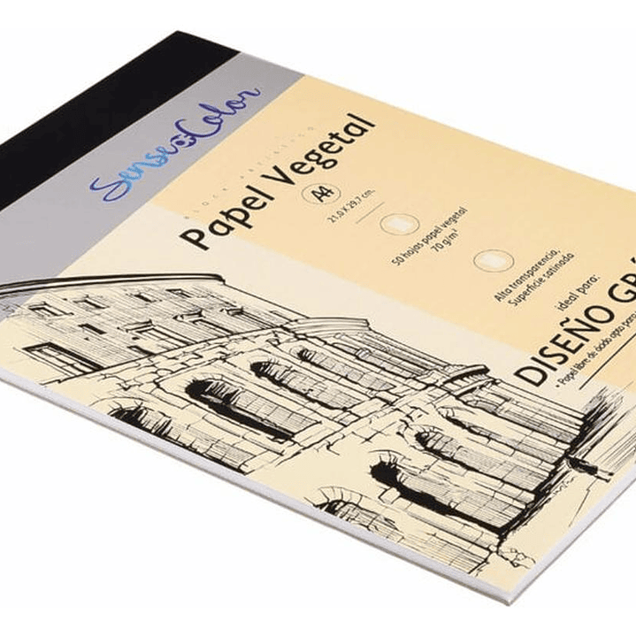 Block Artístico Papel Vegetal A4, 50h Sense Of Color. Torre 2