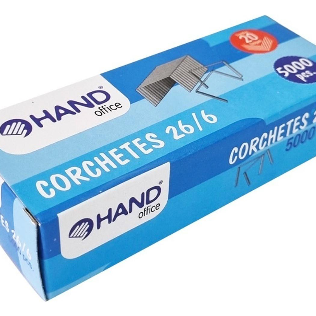 Caja Corchetes 26/6 5000 Unid. 20 Hojas. Hand 1