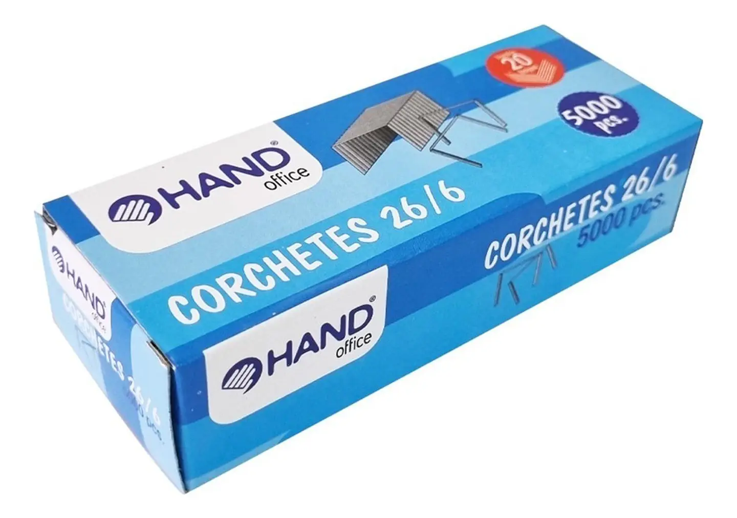 Caja Corchetes 26/6 5000 Unid. 20 Hojas. Hand 1