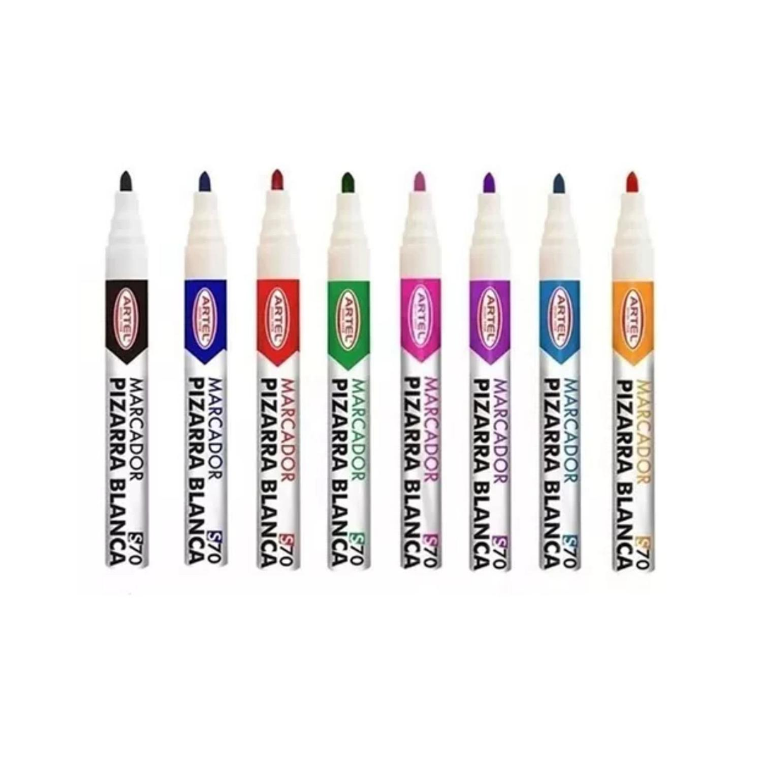 Set 8 Plumones De Pizarra S70 Colores. Artel 1