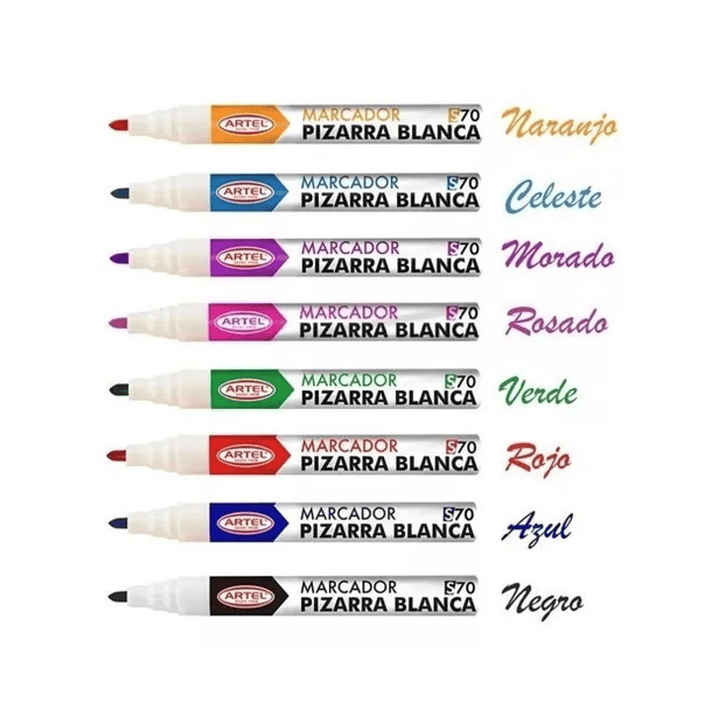 Set 8 Plumones De Pizarra S70 Colores. Artel 4