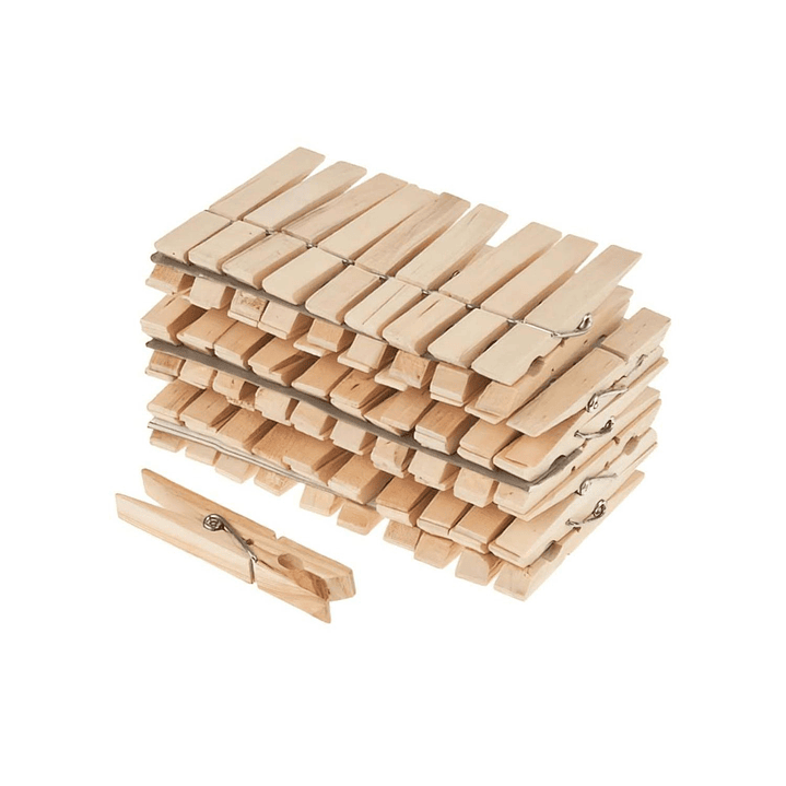 Pinzas Madera Color Natural 48 Unid 1x4,9cm Art & Craft 2