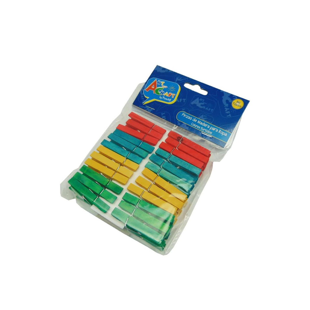 Pinzas Madera Colores Surtidos 48 Unid Art & Craft 2