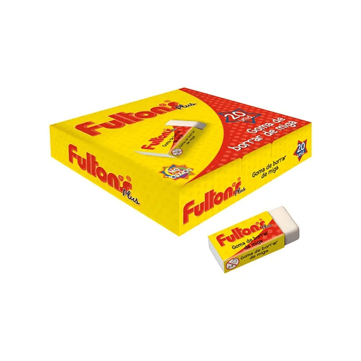 Caja De Goma De Borrar De Miga Fultons 20 Unid Color Blanco 2