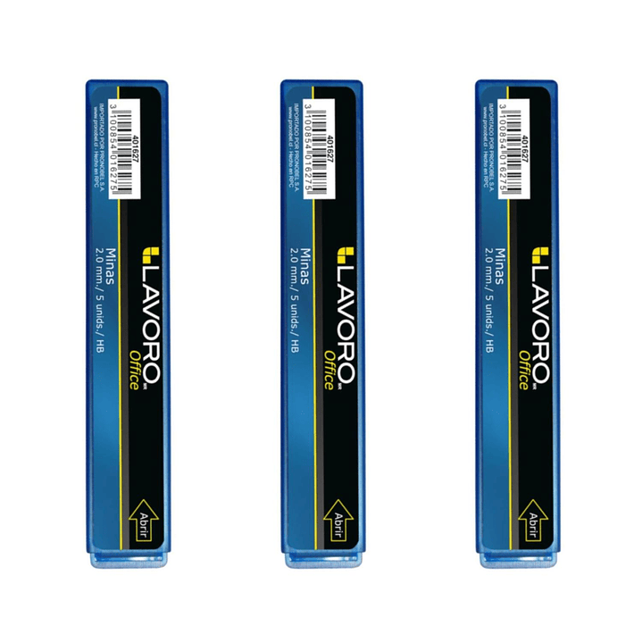 Pack 2 Tubos Minas 2.0mm Hb 5 Unid. Lavoro 1