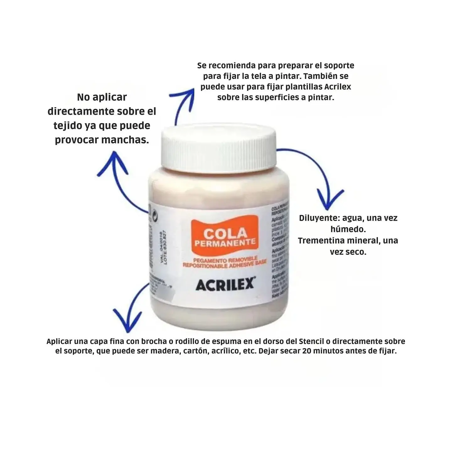 Cola Permante, Pegamento Reposicionable 37g. Acrilex 4