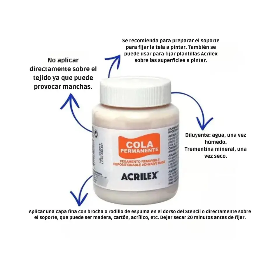 Cola Permante, Pegamento Reposicionable 37g. Acrilex 4
